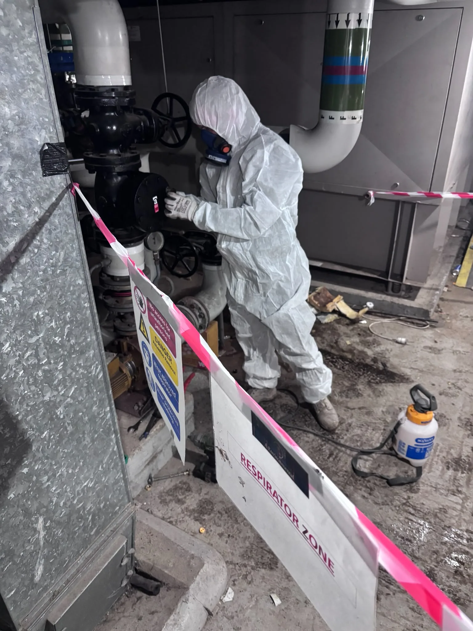 Asbestos artex removal from concrete soffit in Norbury